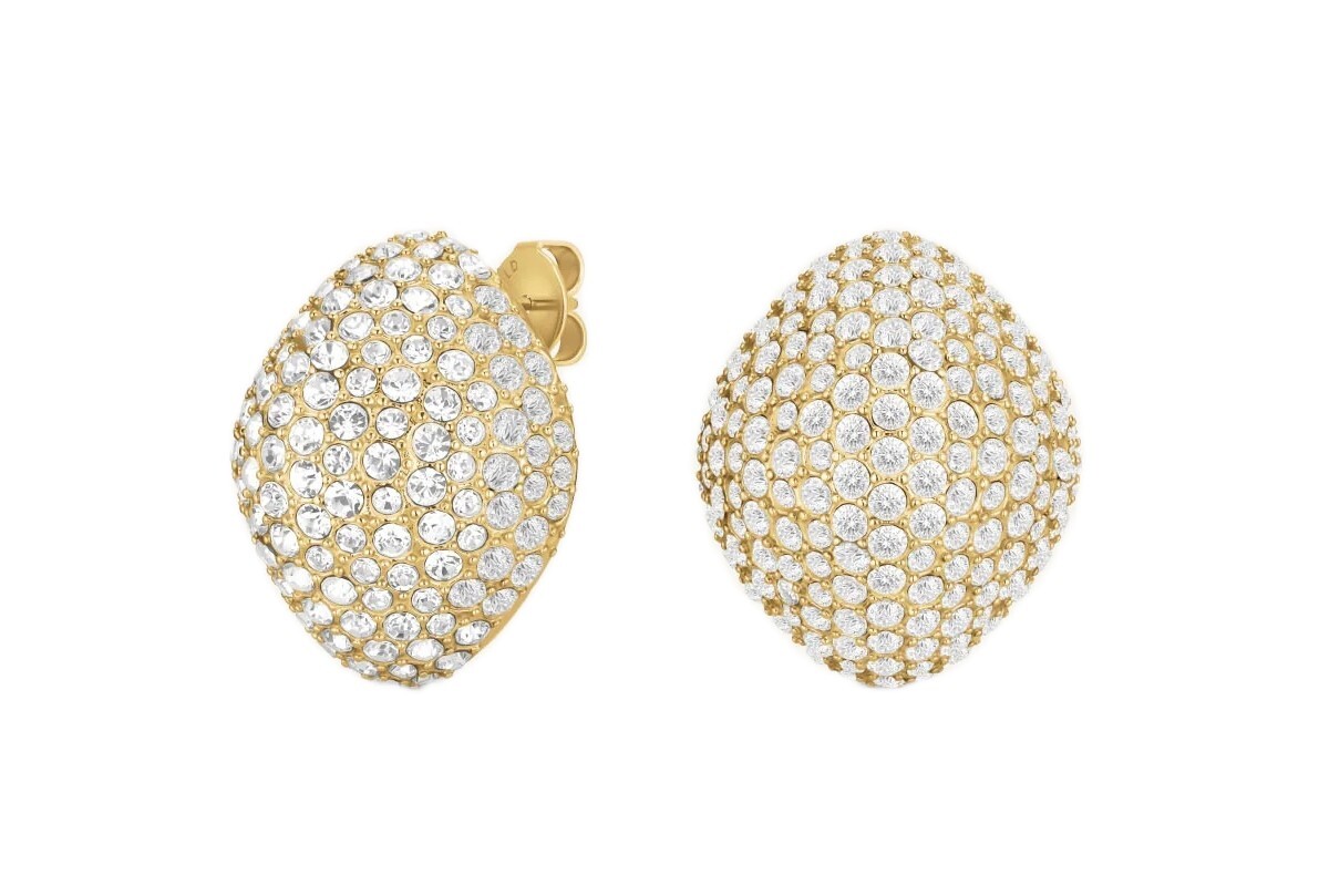 Rosefield Třpytivé pozlacené náušnice s krystaly Pavé JEPBG-J1222
