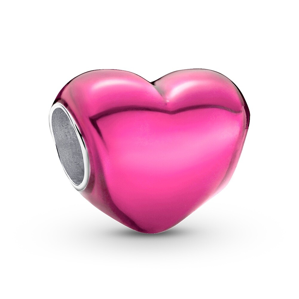 Pandora Romantický korálek Metalické růžové srdce Moments 793337C03