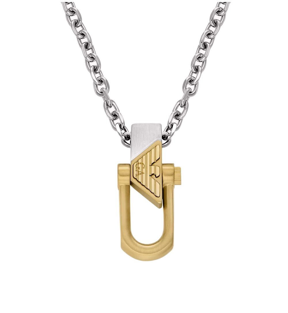 Emporio Armani Pánský bicolor náhrdelník z oceli EGS3243040
