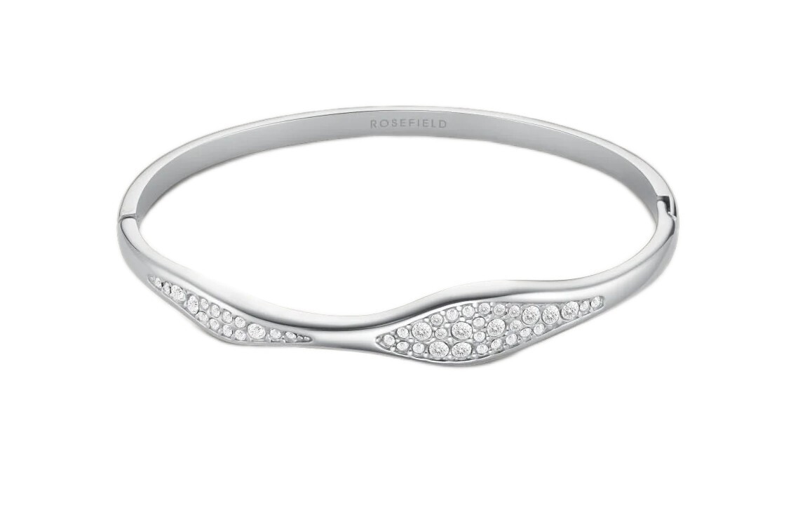 Rosefield Třpytivý pevný náramek s krystaly Pavé JBPWS-J1236