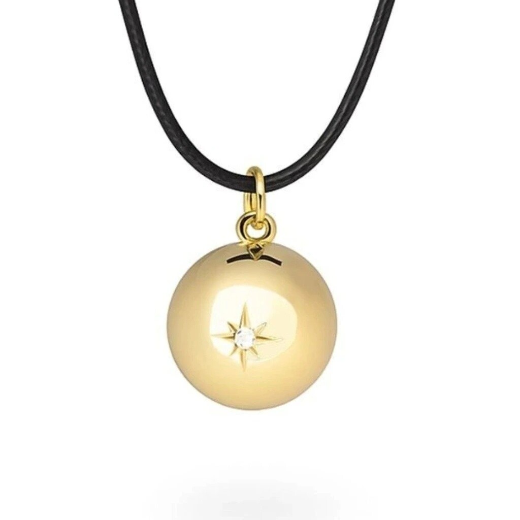 MUMMY BELL Dlouhý dámský náhrdelník s pozlacenou rolničkou Astra ASZ20