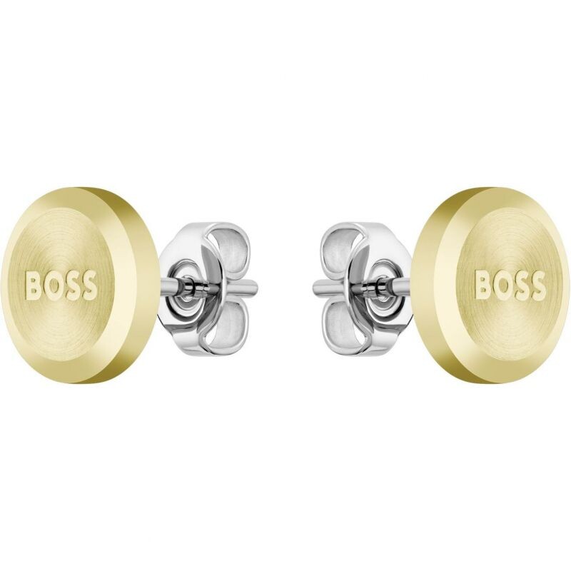 Hugo Boss Minimalistické pozlacené náušnice Yann 1580478