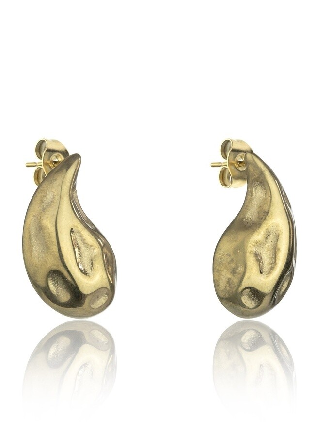 Marc Malone Stylové pozlacené náušnice Tear Drop MCE24030G