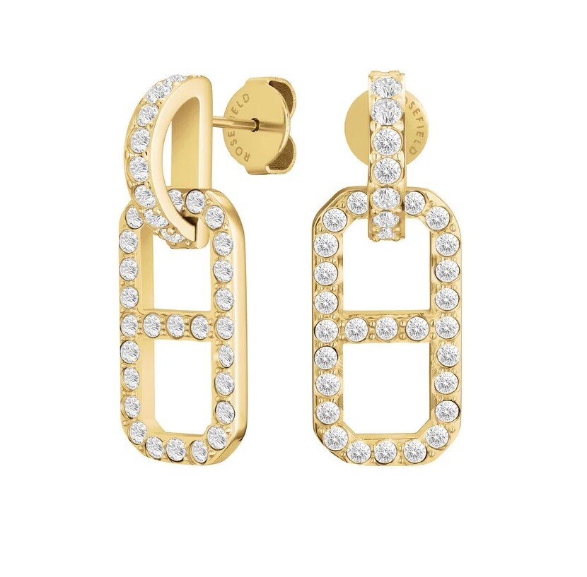 Rosefield Moderní visací pozlacené náušnice Fine Octagon JEOPG-J1180