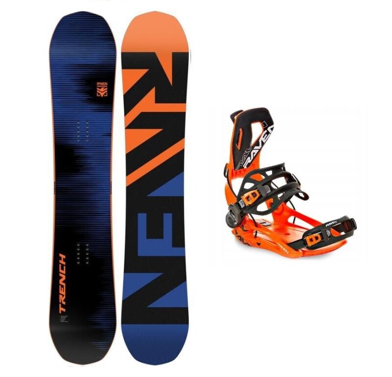 Raven Trench Carbon pánský snowboard + Raven RAGE Fastec FT360 orange vázání