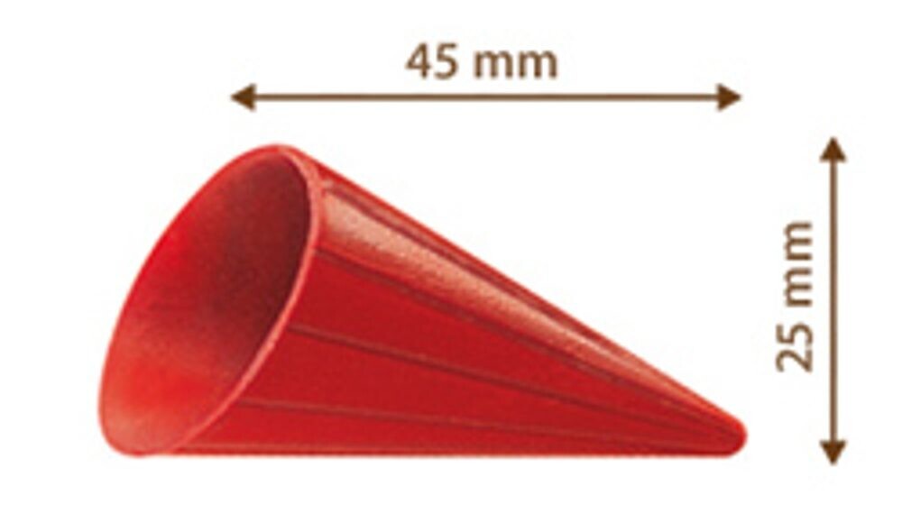 Čoko kornoutek - červený 900 g / cca 264ks -