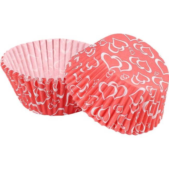 Cukrářský košíček srdíčka 50x30mm 50ks - Cakesicq