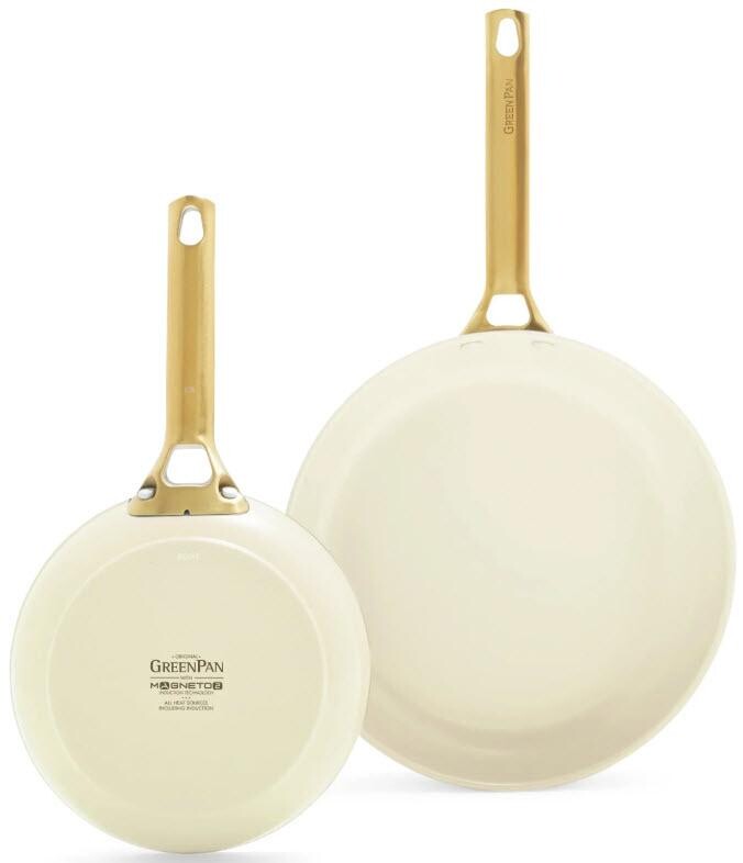 GreenPan sada 2 nepřilnavých keramických pánví Padova 20 + 26 cm, světle krémová CC008494-001