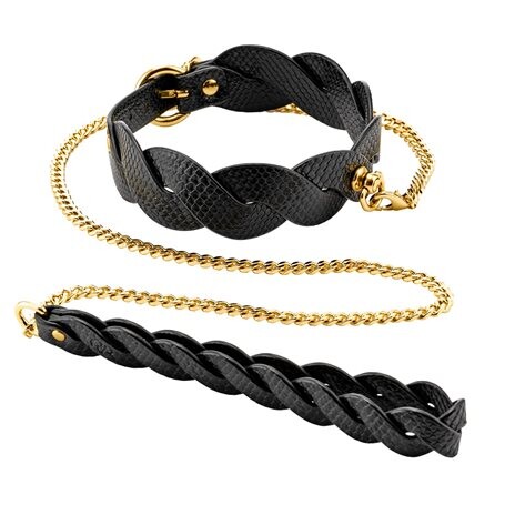 Obojek s vodítkem Guilty Pleasure ECLIPSE LUNAR BRAIDED LEASH AND COLLAR Guilty Pleasure