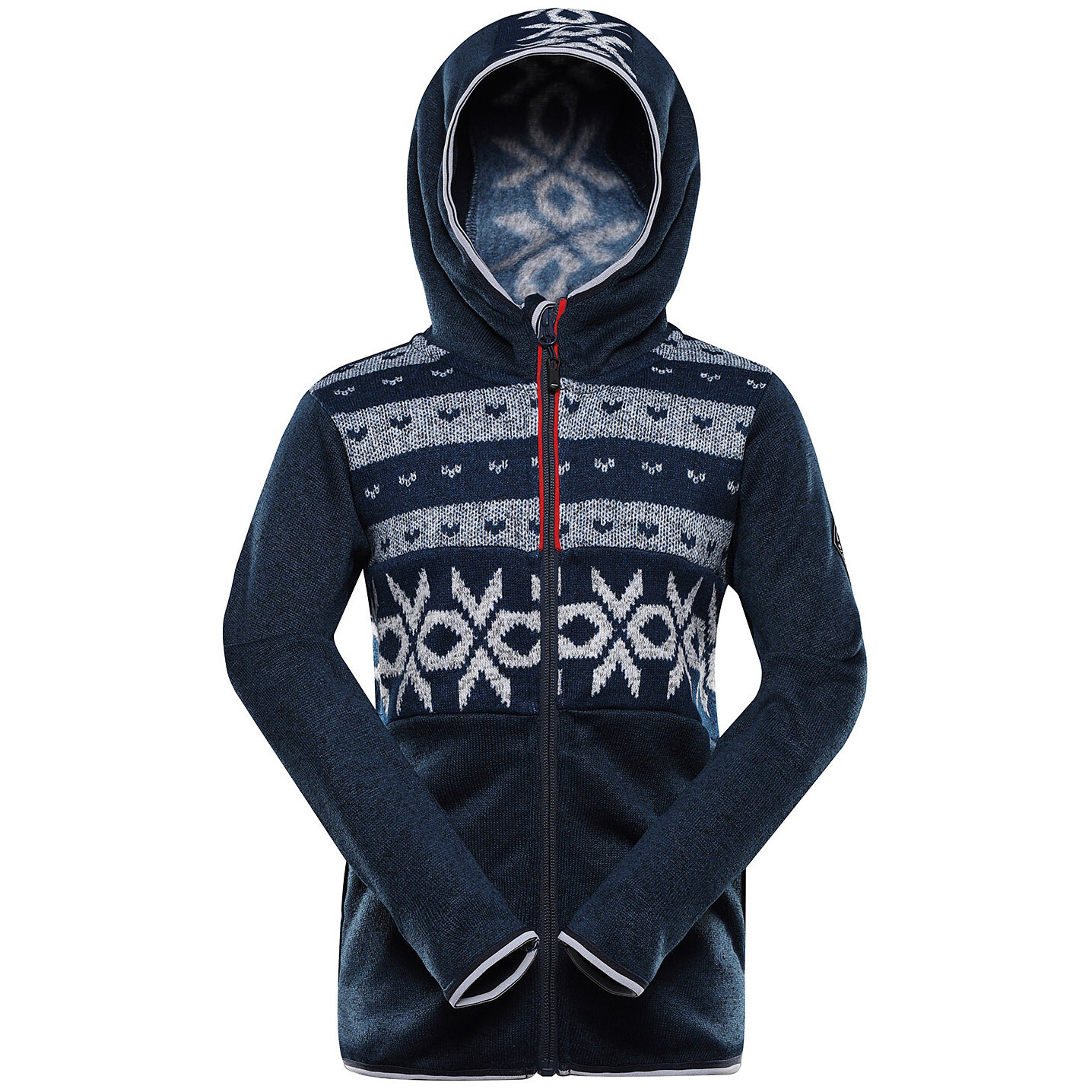 Dětský svetr Alpine Pro Noreso Dětská velikost: 128-134 / Barva: modrá/bíla