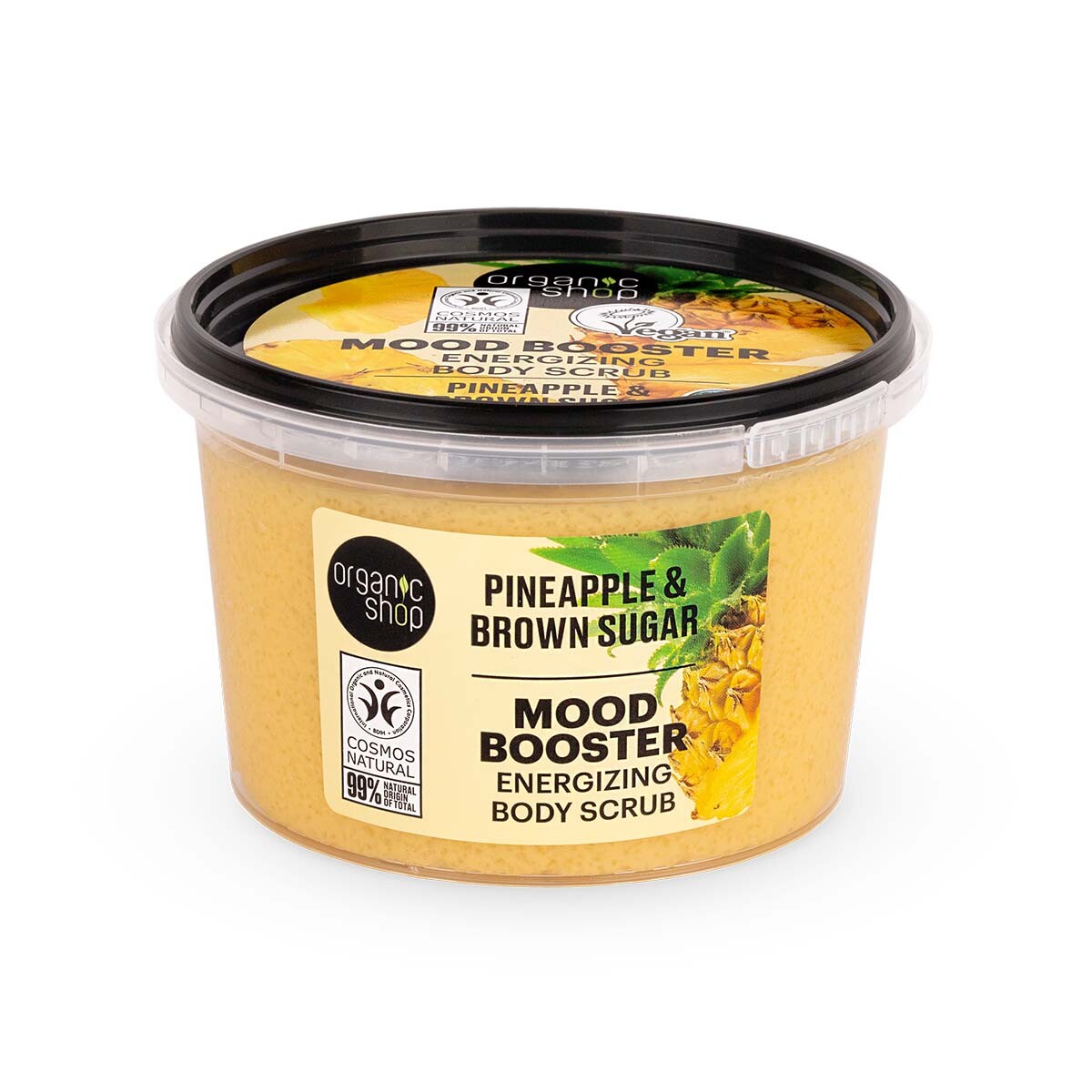 Organic Shop Energizující tělový peeling Ananas a hnědý cukr (Body Scrub) 250 ml
