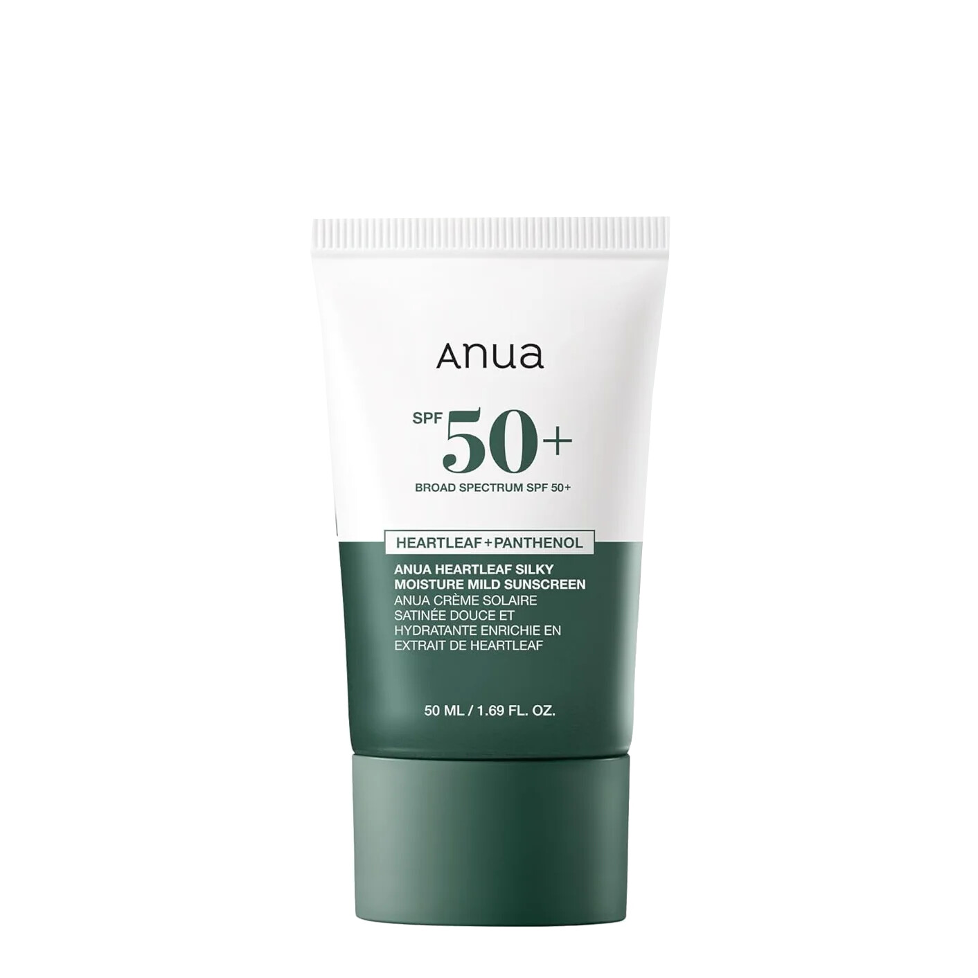 Anua Hydratační opalovací krém na obličej SPF 50+ Heartleaf Silky (Moisture Mild Sunscreen) 50 ml
