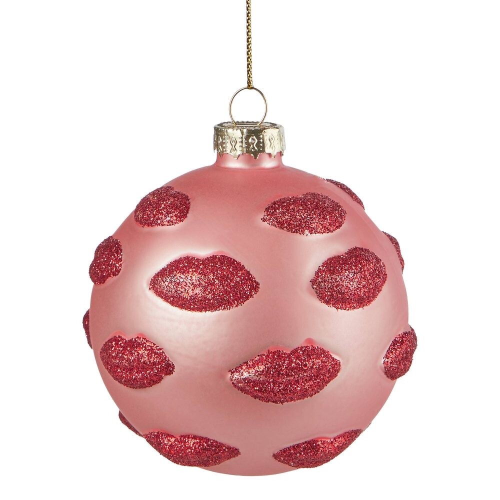HANG ON Skleněná koule polibky 8 cm