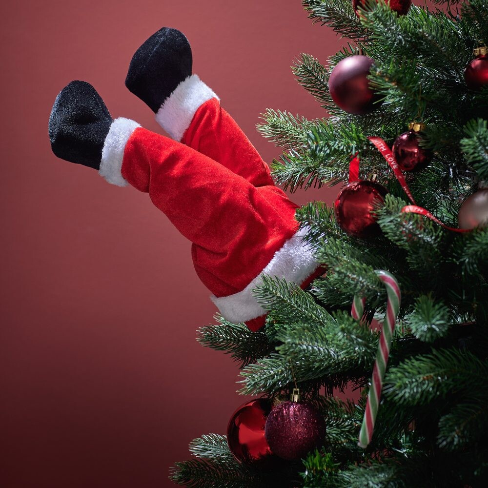 X-MAS Ozdoba nohy ve stromě Santa 35 cm