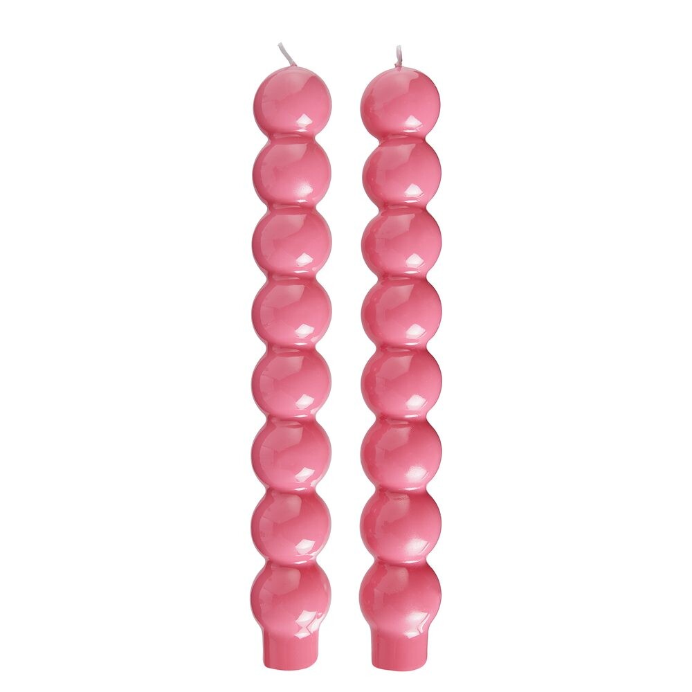 BUBBLES Sada svíček 2 ks 24 cm - růžová