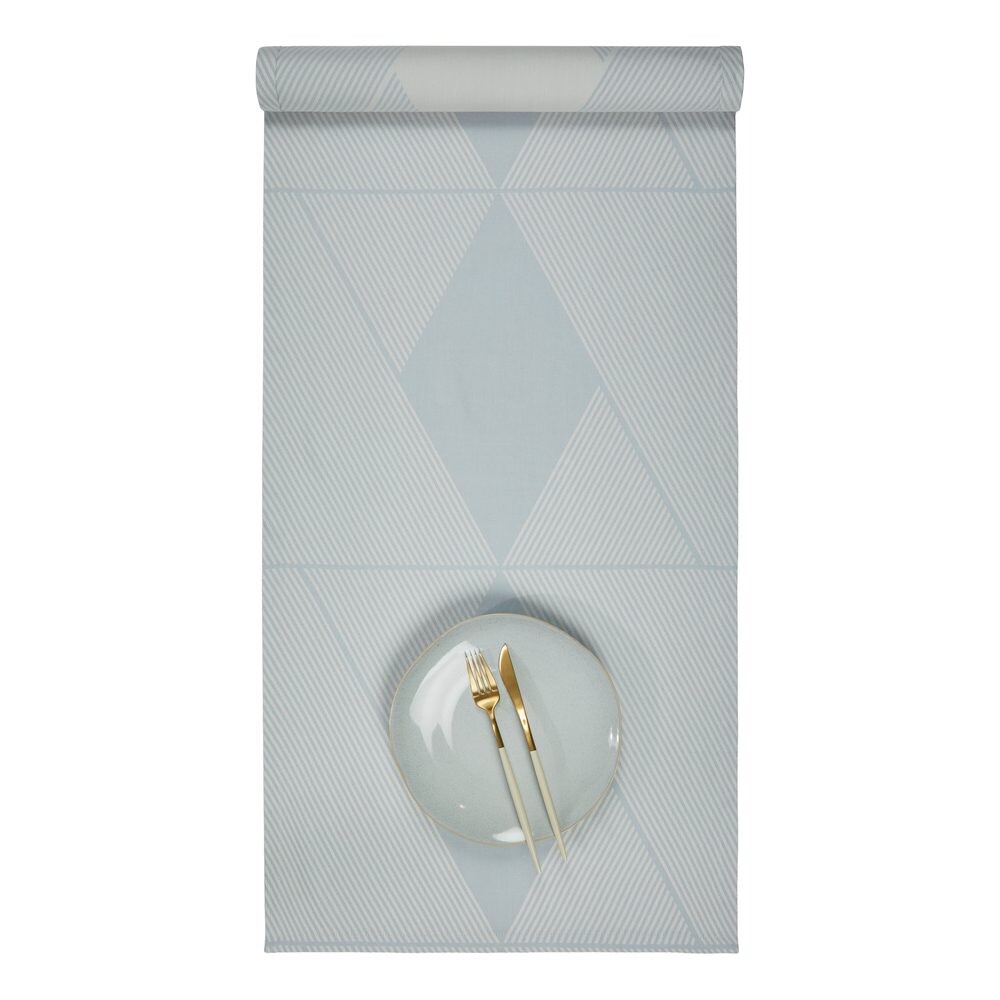 METRONOMY Běhoun na stůl 160 x 50 cm - sv. modrá