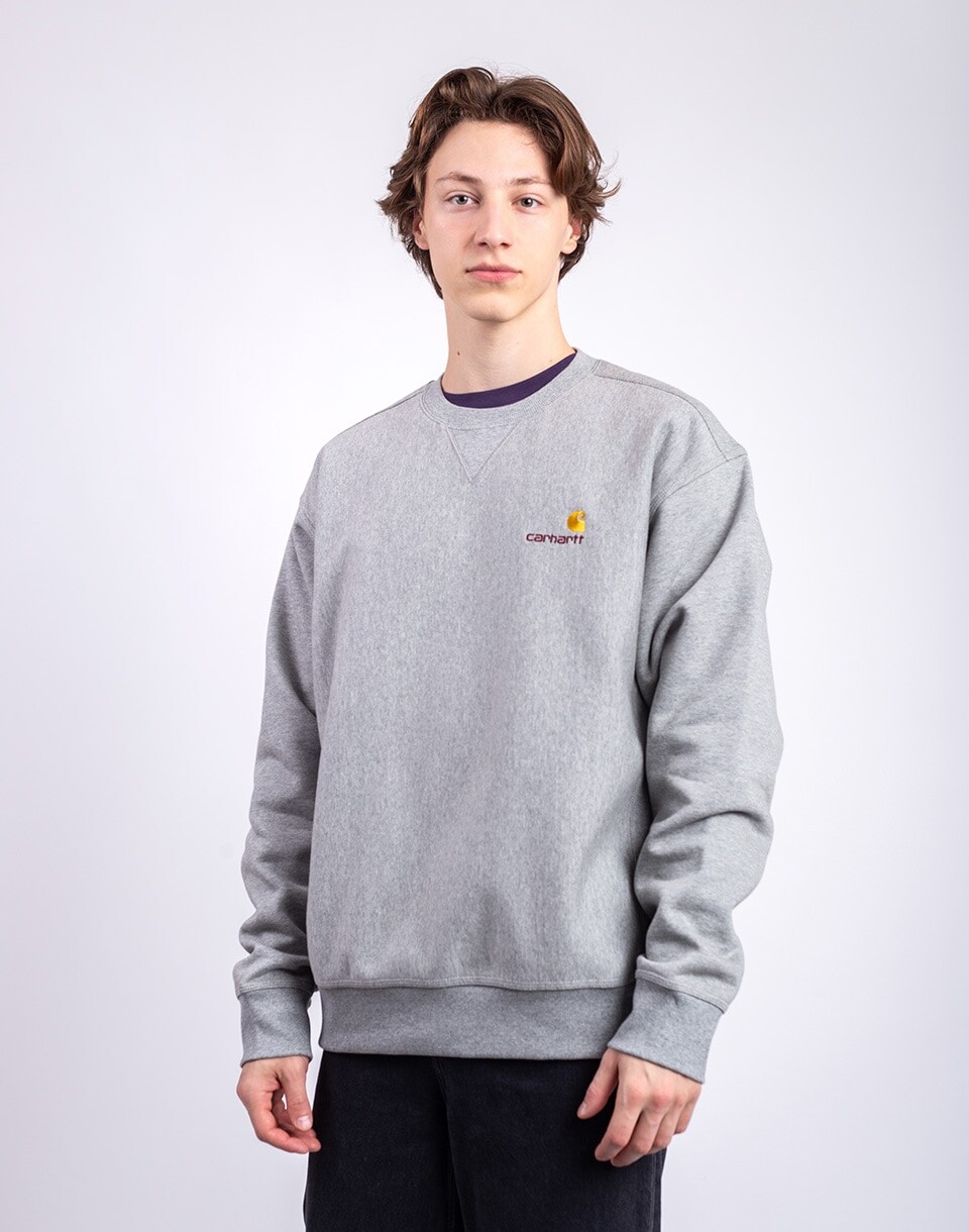 Carhartt WIP American Script Sweat Grey Heather S