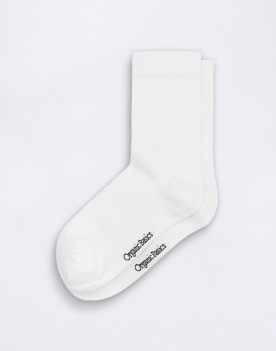Organic Basics Core Crew Socks 2-pack White 35-38