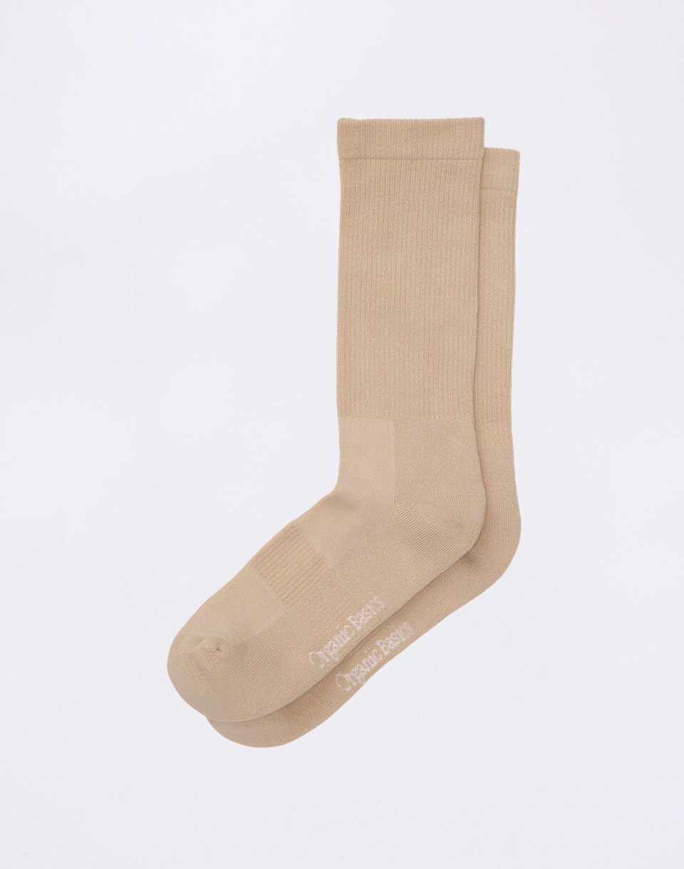 Organic Basics Core Tennis Crew Socks 3-pack Sandstone 35-38