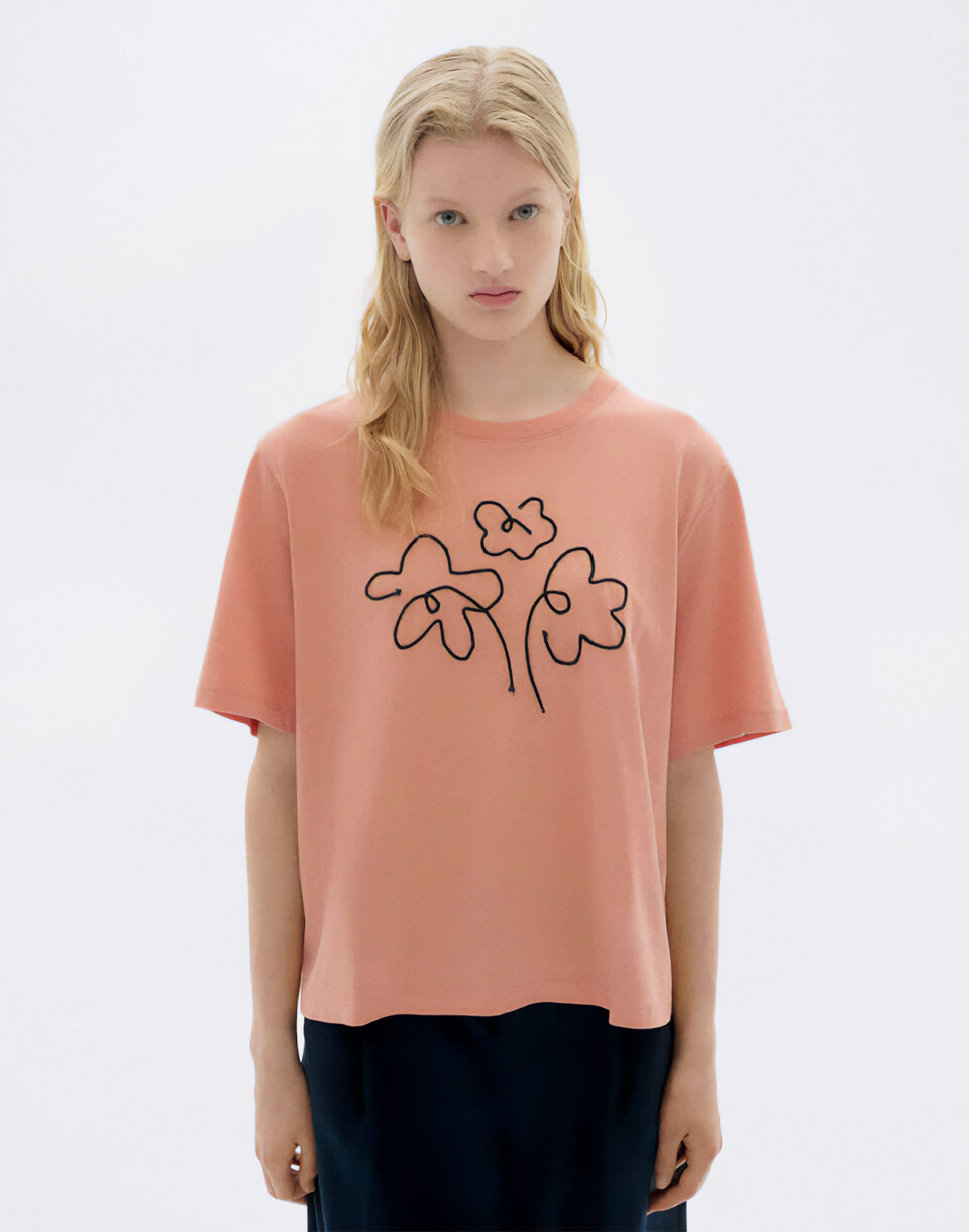 Thinking MU Flower Rope Pink Lucia Tee PINK XS