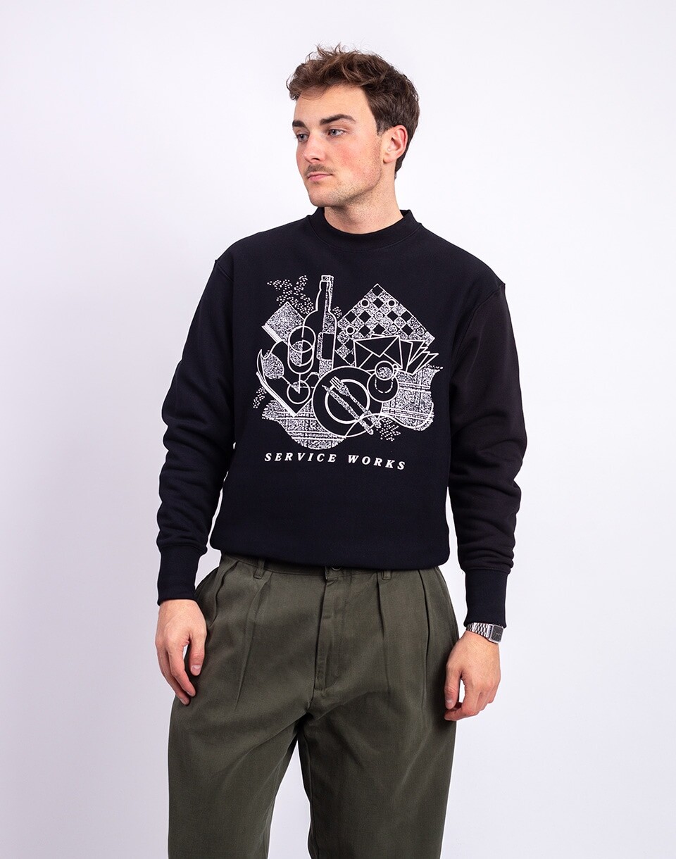 Service Works Frequent Flyer Crewneck BLACK XL