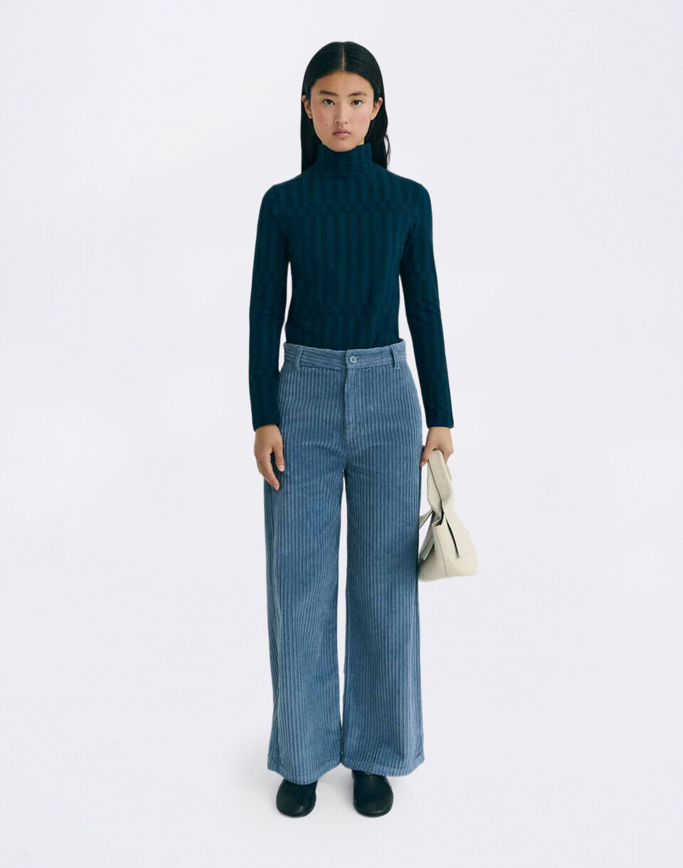 Thinking MU Fuzz Corduroy Karina Pants BLUE 36