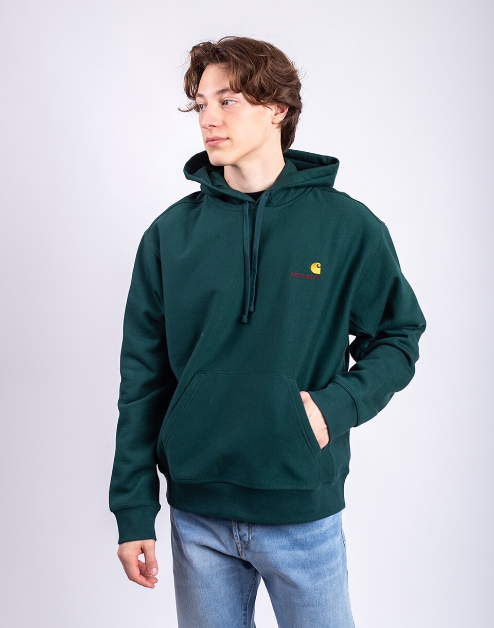 Carhartt WIP Hooded American Script Sweat Dark Fir S