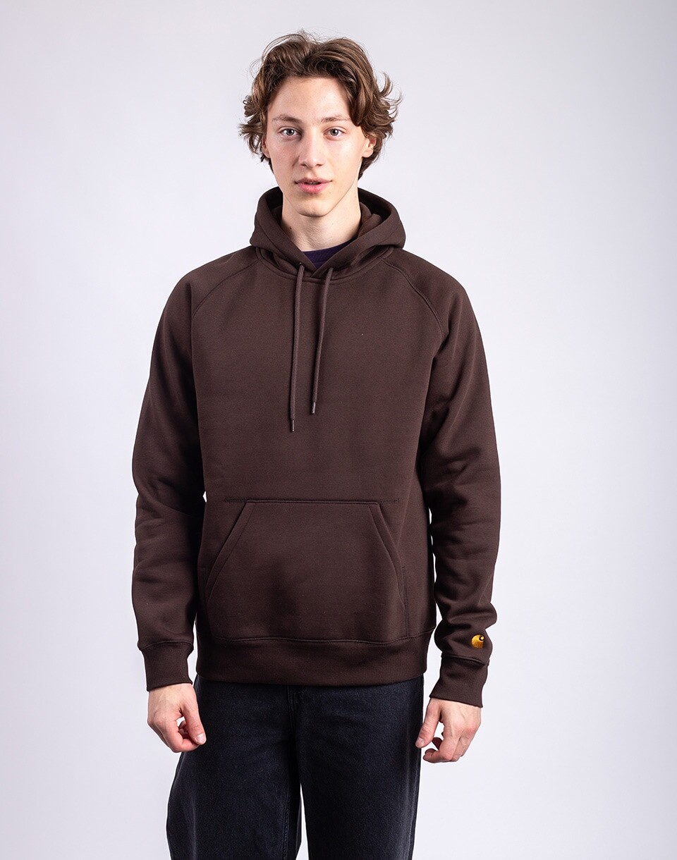 Carhartt WIP Hooded Chase Sweat Tobacco/Gold S