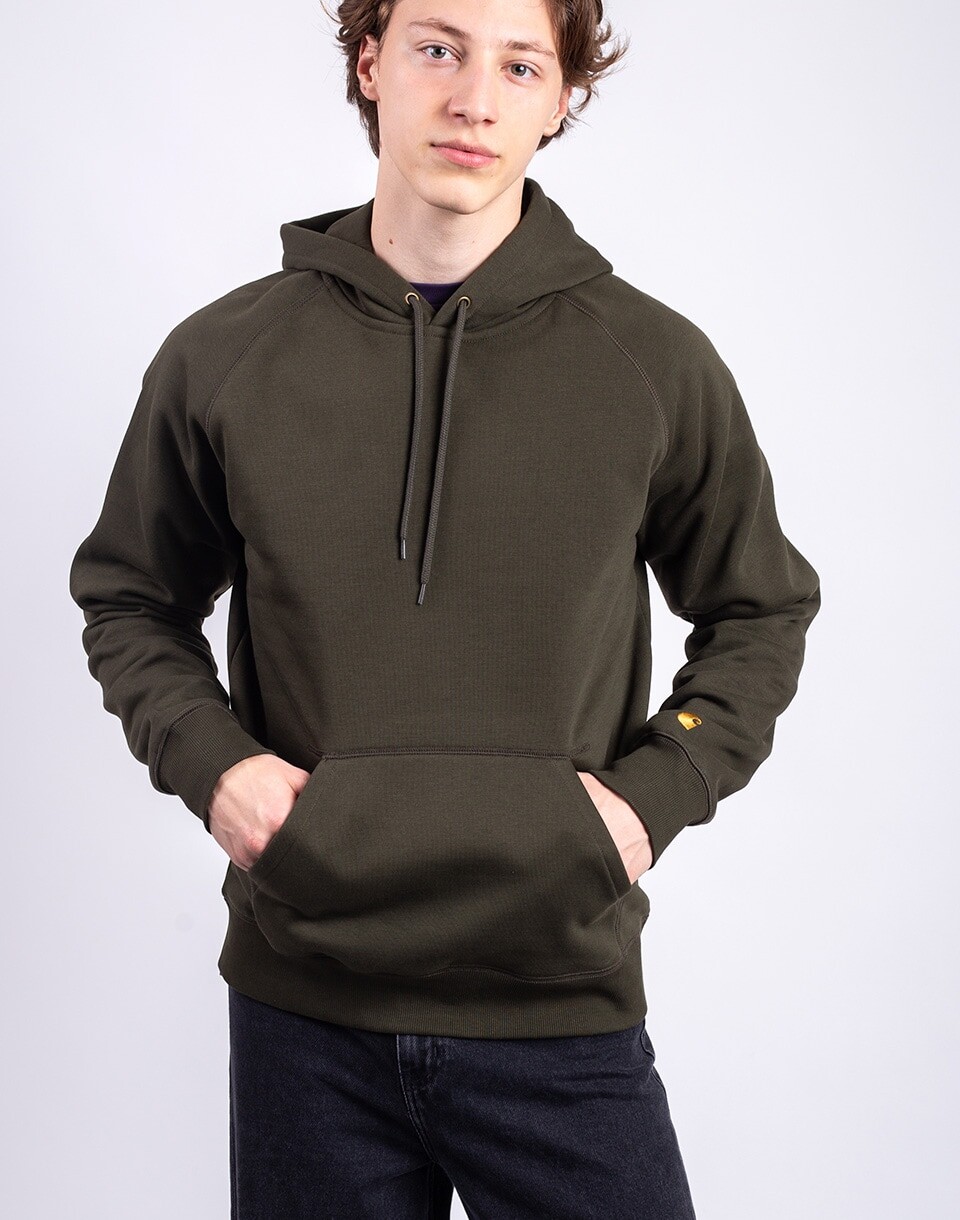 Carhartt WIP Hooded Chase Sweat Olive/Gold S