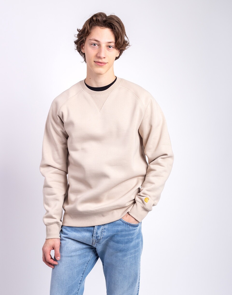Carhartt WIP Chase Sweat Fleur De Sel/Gold S