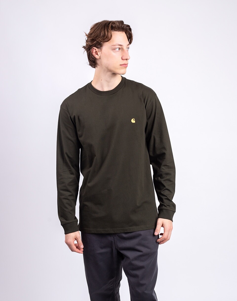 Carhartt WIP L/S Chase T-Shirt Olive/Gold S