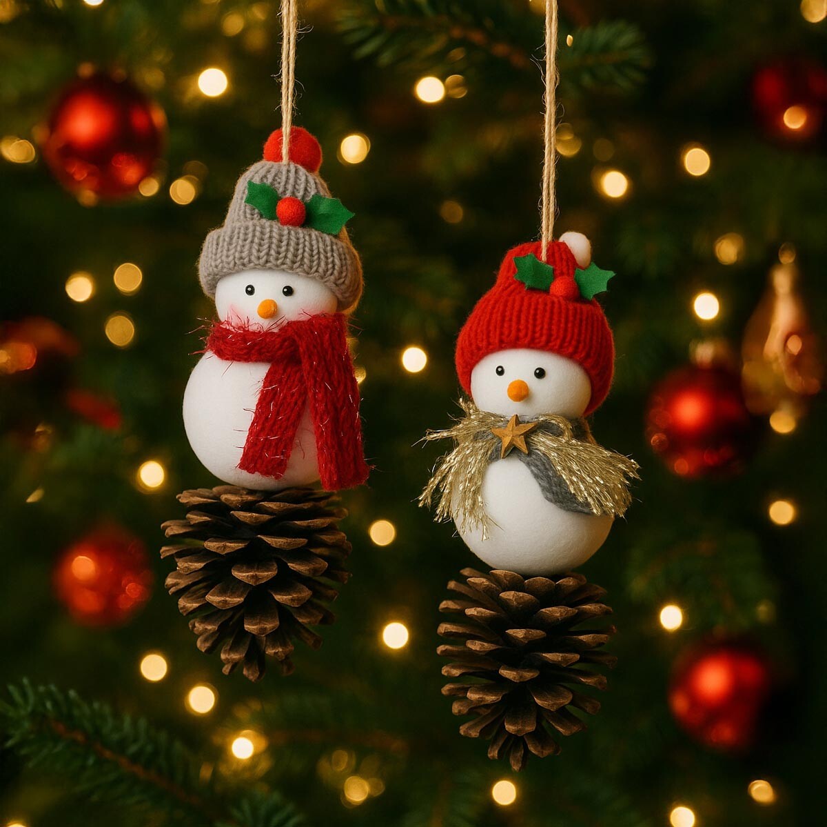 PM Euro Trading Vánoční ozdoby Sněhuláčci, sada 2 ks