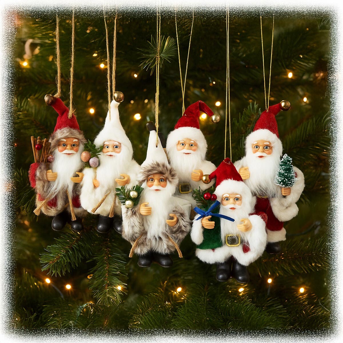PM Euro Trading Vánoční ozdoby Santové, sada 6 ks