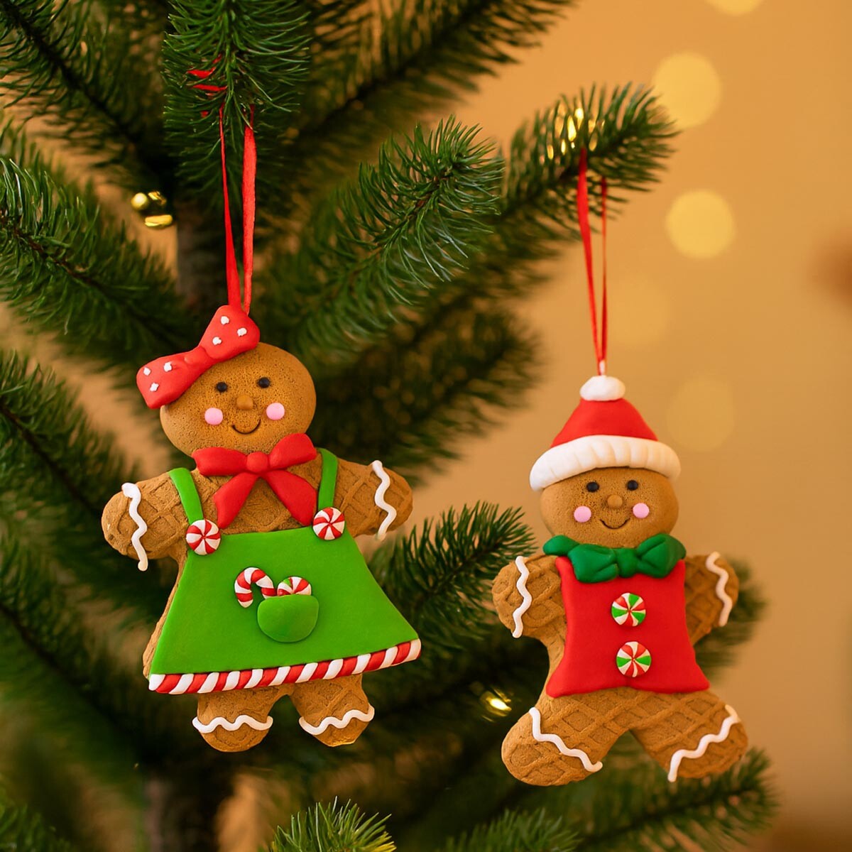 PM Euro Trading Vánoční ozdoby Perníčky, sada 2 ks