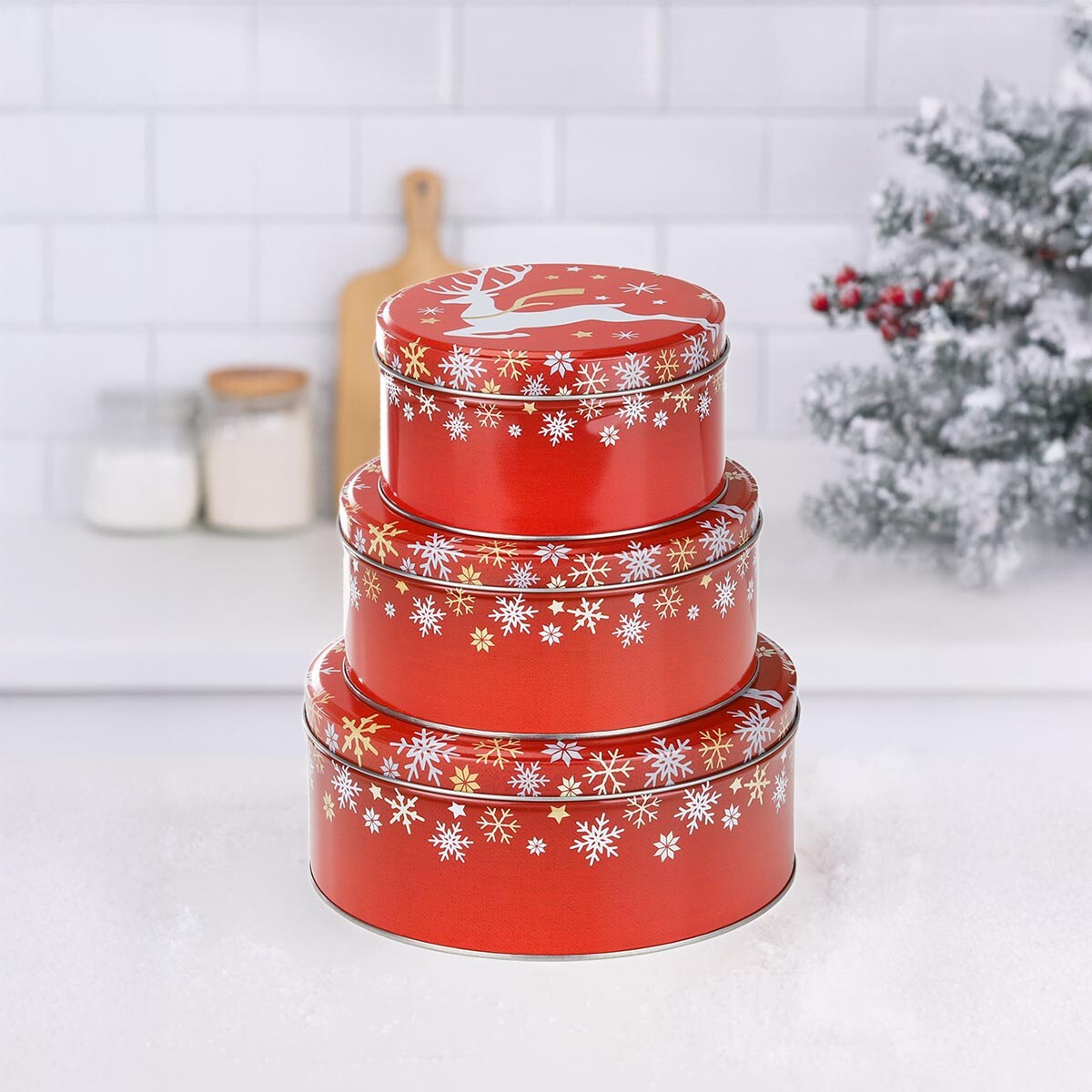 Haushalt international Kulaté dózy na cukroví Sob, sada 3 ks