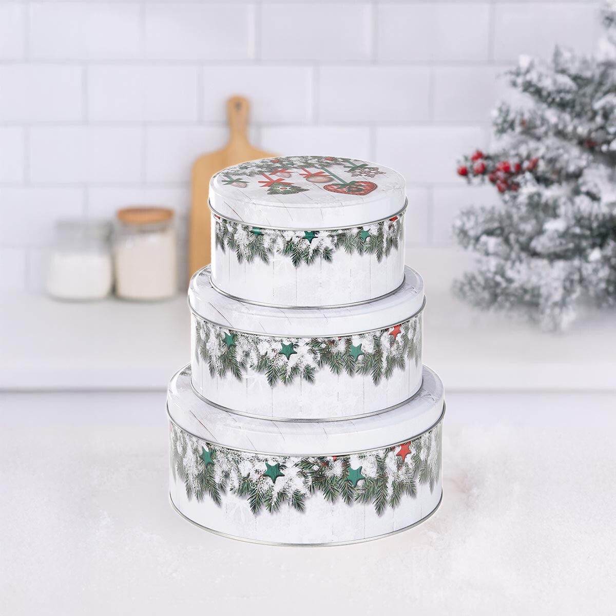 Haushalt international Kulaté dózy na cukroví Větvičky, sada 3 ks