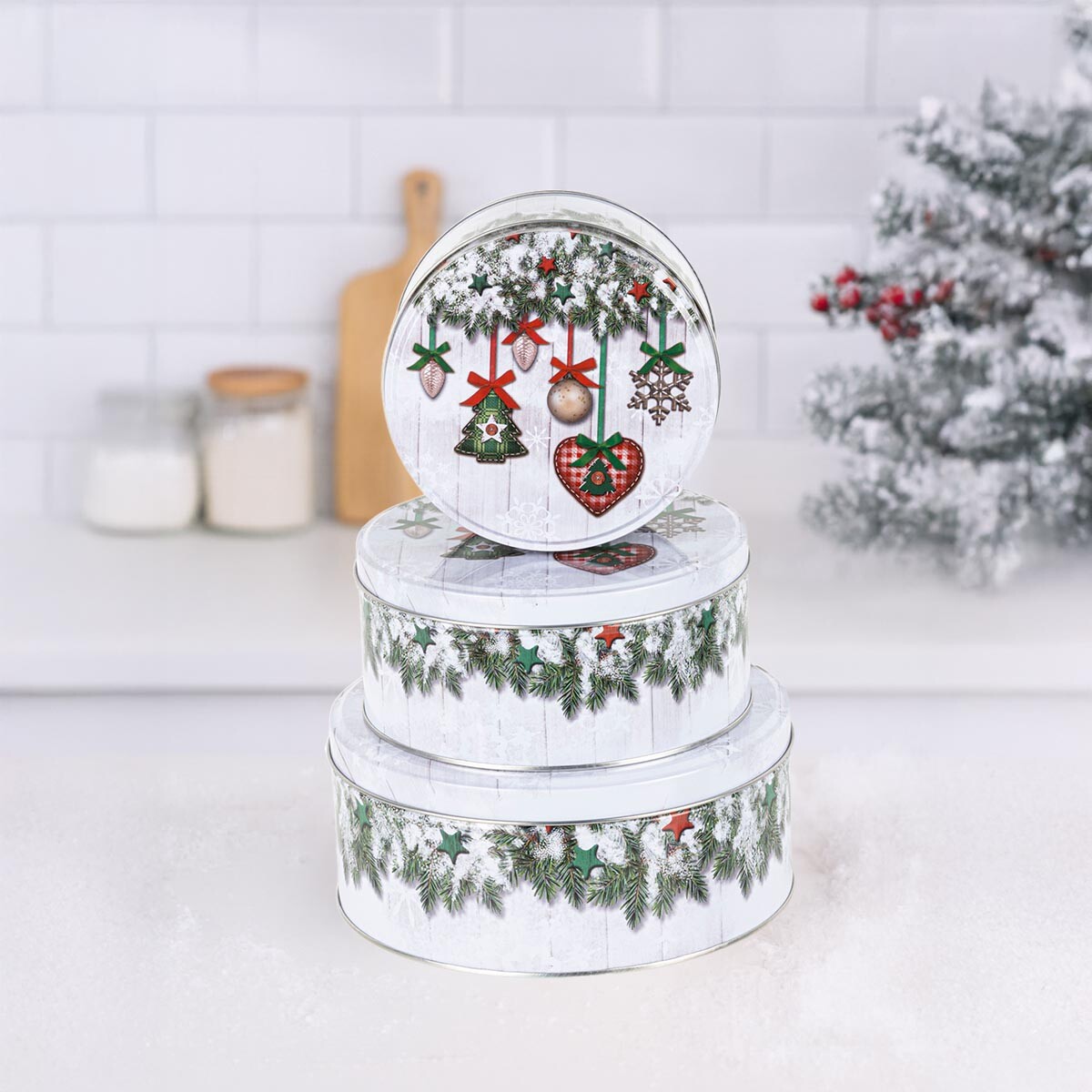 Haushalt international Kulaté dózy na cukroví Mašle, sada 3 ks