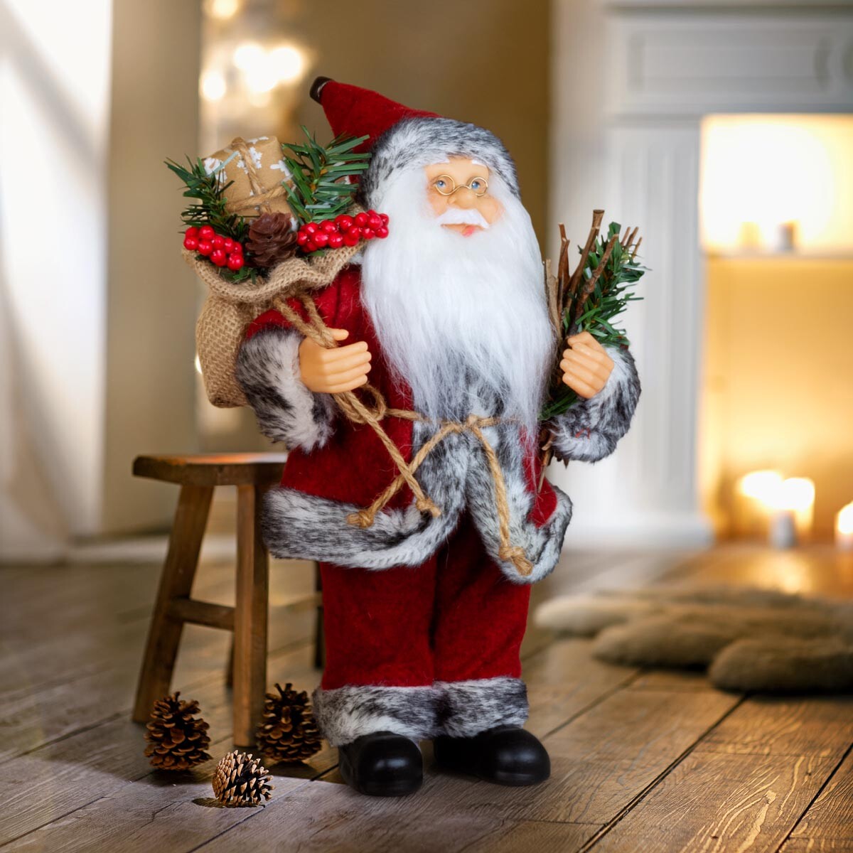 PM Euro Trading Zimní muž v červeném, 25 cm