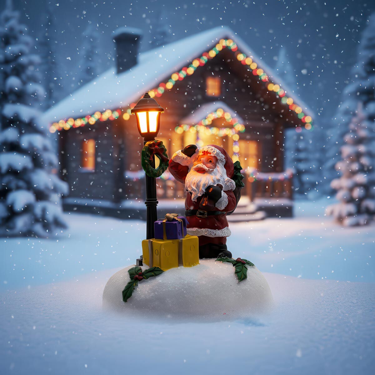 PM Euro Trading LED Vánoční figurka Santa, dárky