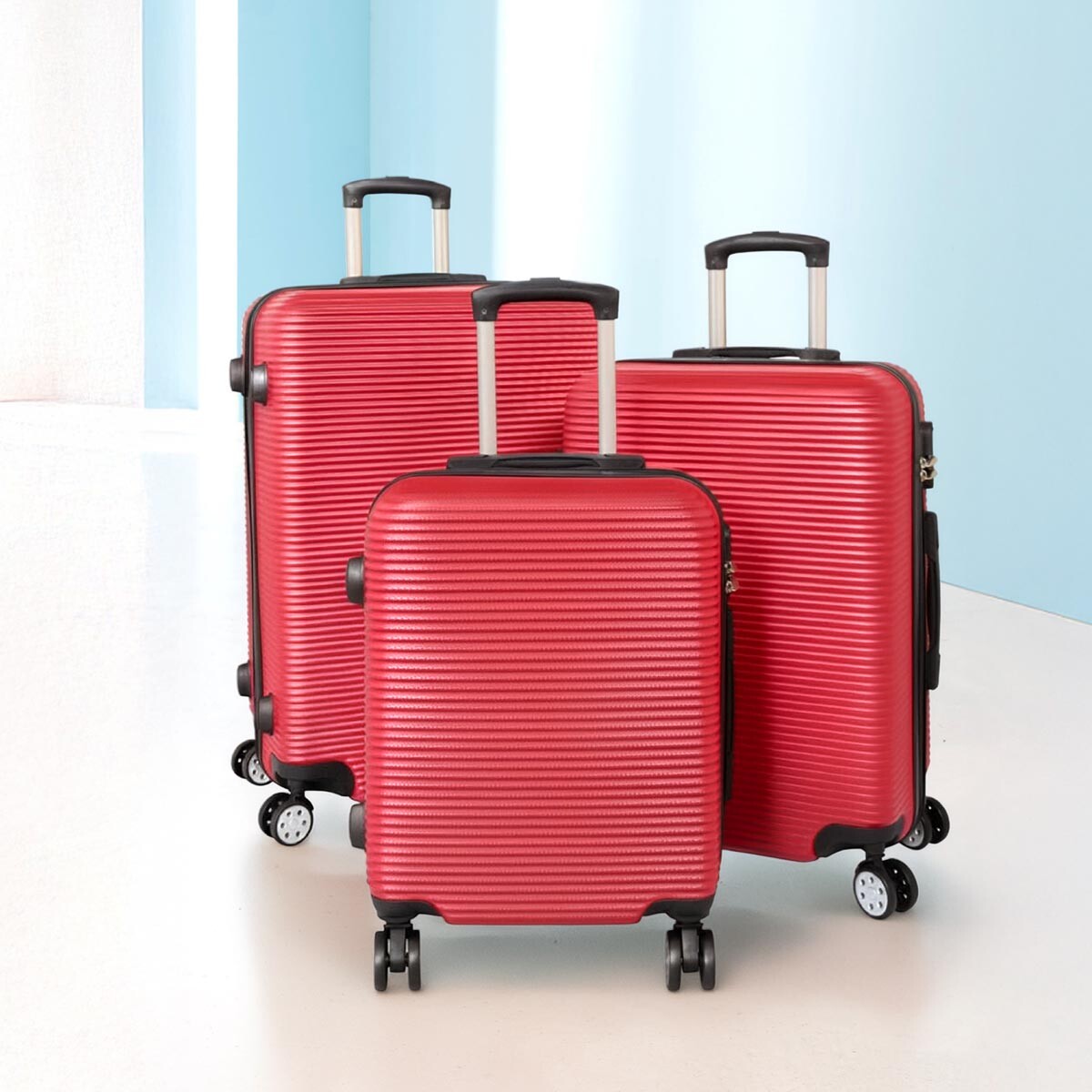 Cestovní kufry Malaga, sada 3 ks, červené
