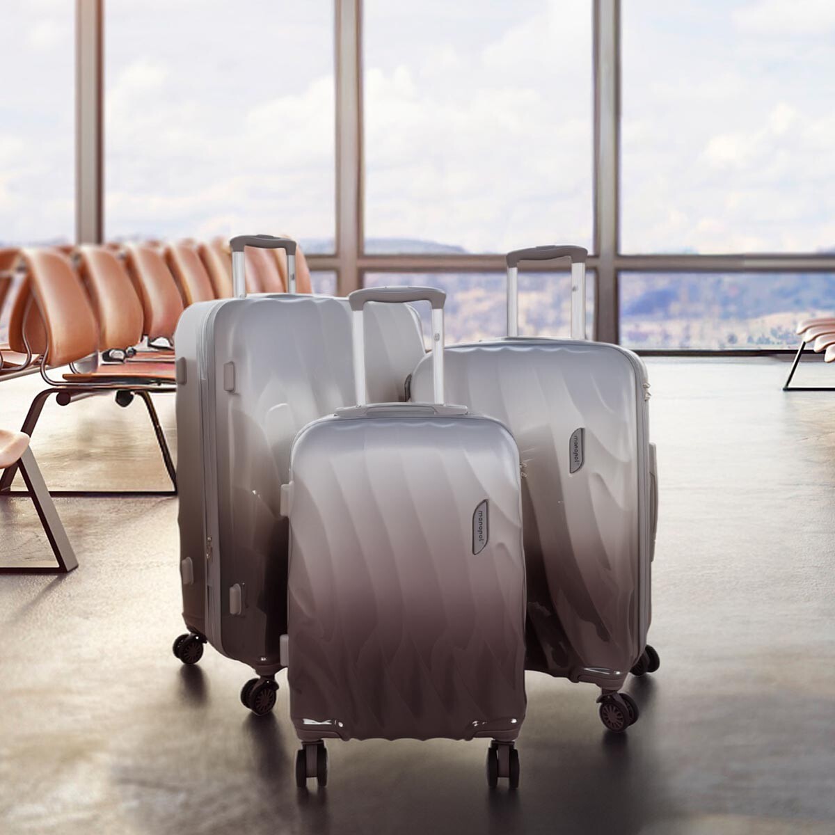 Cestovní kufry Marbella, sada 3 ks, šedočerné