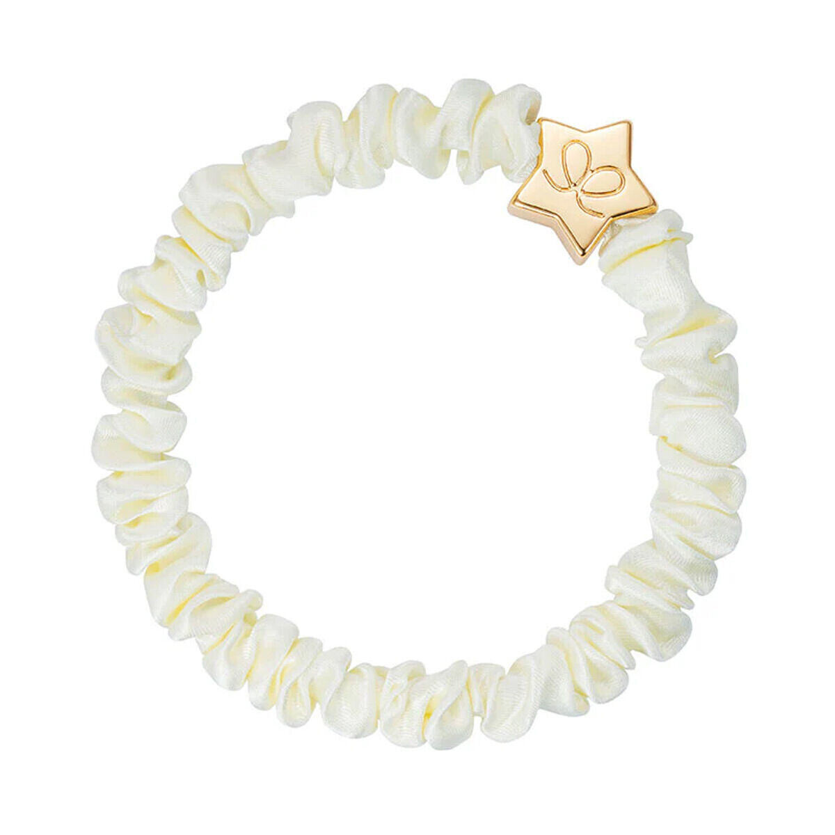 By Eloise London Skinny Silk Scrunchie Gold Star náramek / gumička do vlasů odstín cream pro ženy