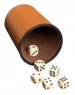 Philos Kelímek z umělé kůže se sadou 6 kostek