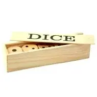 Philos Sada 5 šestistěnných 25mm dřevěných kostek v dřevěné krabičce