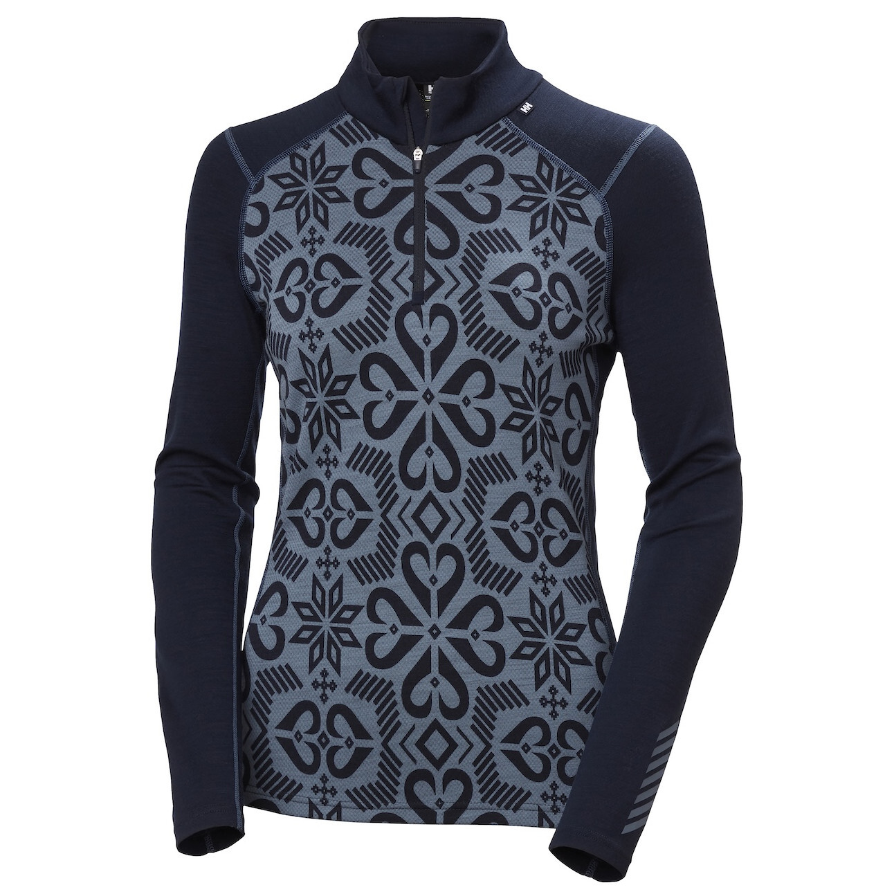 Dámské funkční triko Helly Hansen W Lifa Merino Midw Gra 1/2 Zip Velikost: M / Barva: černá/šedá