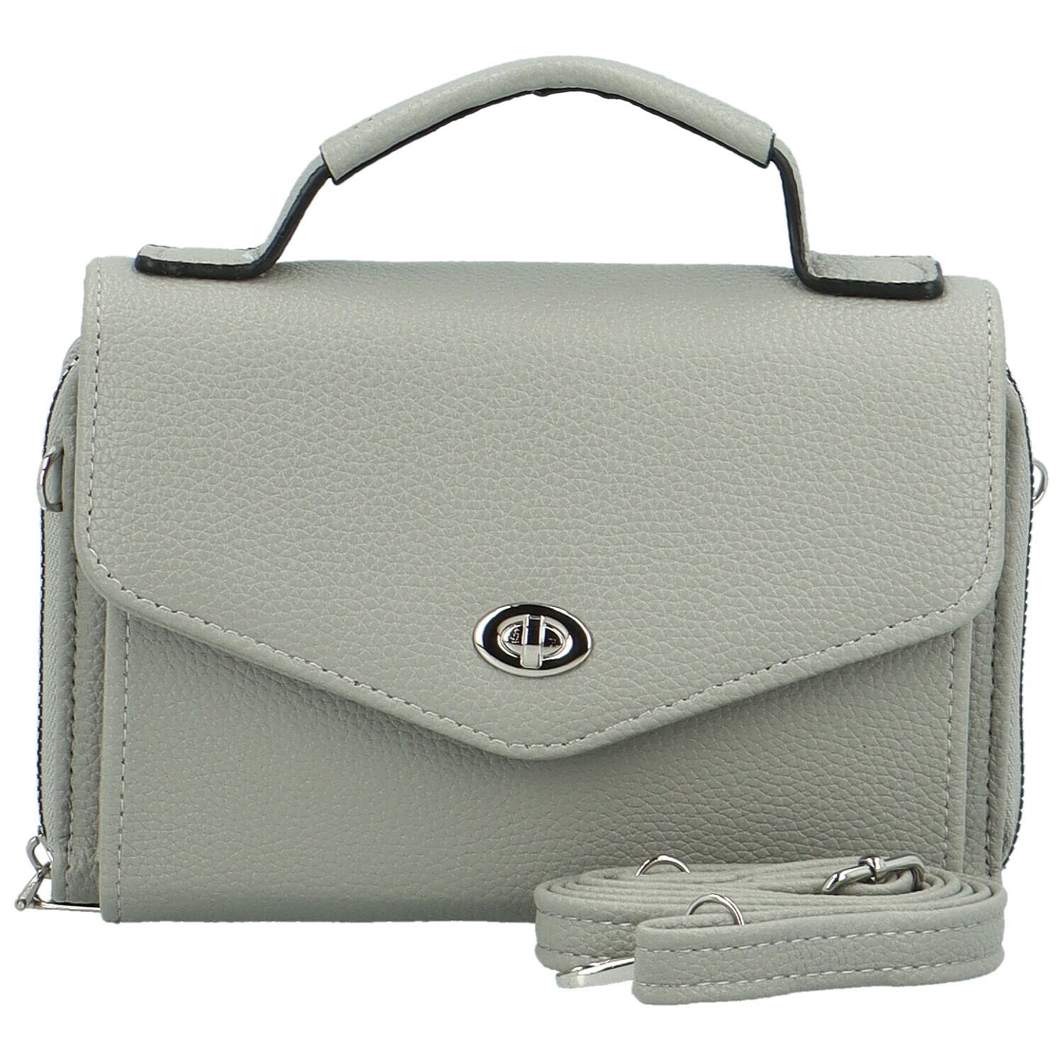 Stylová dámská koženková mini crossbody kabelka Milax, šedá