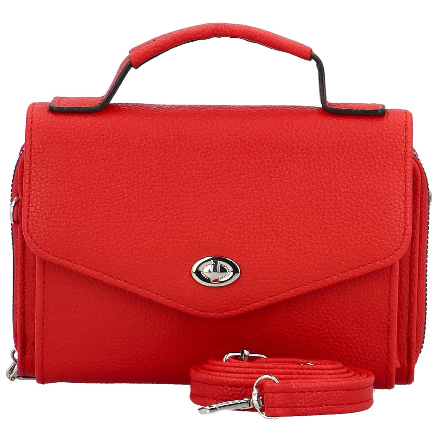 Stylová dámská koženková mini crossbody kabelka Milax, červená