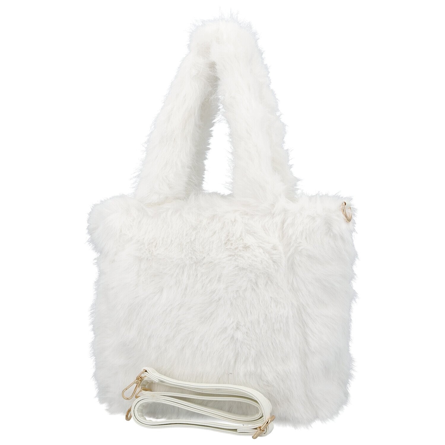 Stylová dámská plyšová kabelka do ruky Arianda, bílá