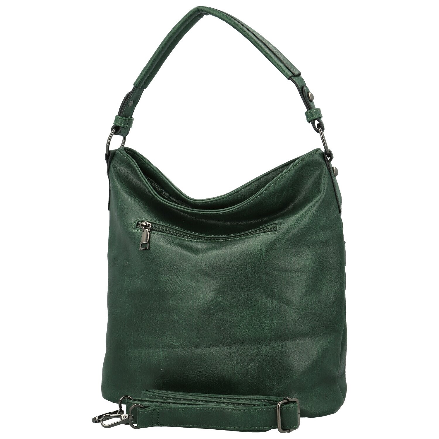 Trendy dámská koženková kabelka na rameno Sandipa, tmavě zelená