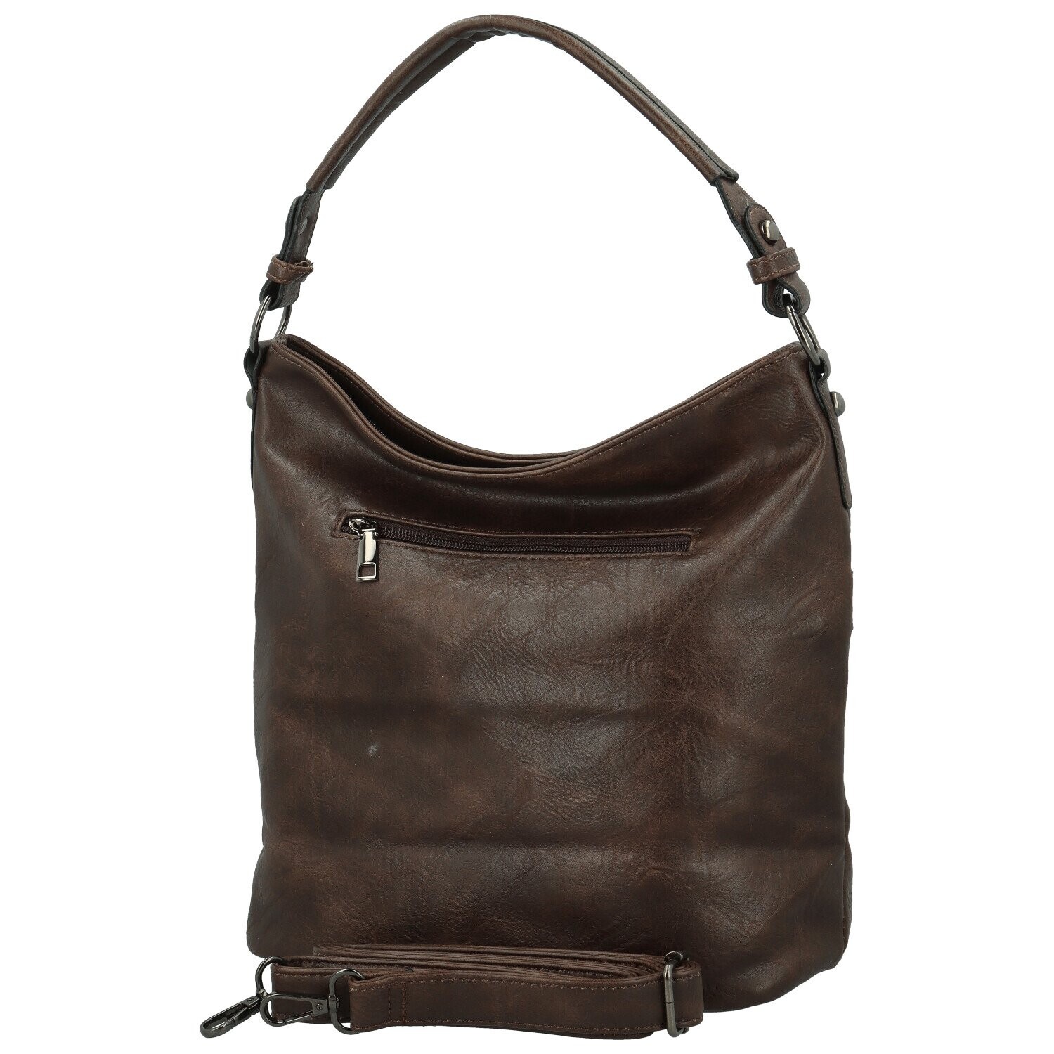 Trendy dámská koženková kabelka na rameno Sandipa, coffee